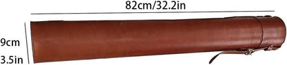 Premium Leather Document Tube 72cm/82cm, Portable Durable Round Storage Cases with Lids, Elegant Travel Case for Blueprints, Artwork, Posters, Drawings, and Important Papers(82*9cm) - size: 82*9cm