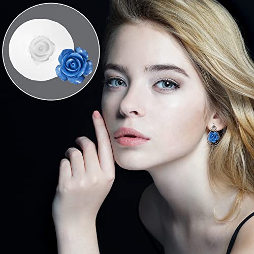 PAGOW 5pcs Mini Mirror Flower Resin Mold, Silicone 3D Flower Crystal DIY Casting Molds, for Earring, Jewelry Pendants Making Tool (8 Different Sizes) - size: 5 PCS
