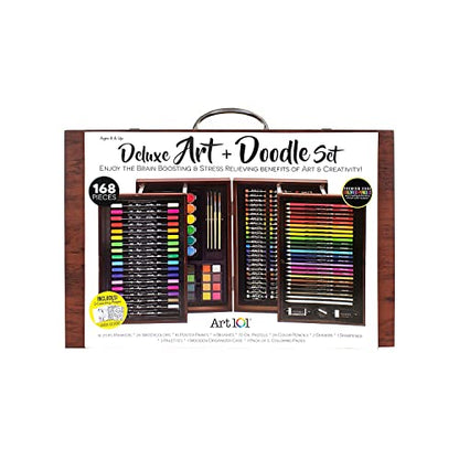 Art 101 Deluxe Art and Doodle Art Set, Assorted Colors, 168 Pieces (53168)