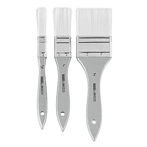 Liquitex BASICS Large Scale Brush Set, Synthetic Hair, Set of 3 - style: Synthetic Hair - Set of 3