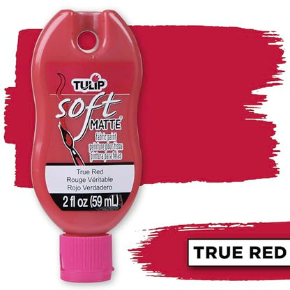 Tulip Soft Fabric Paint, Washable, Stays Soft and Flexible, Permanent Paint, for Light and Dark Fabrics, 2 fl oz, True Red - color: True Red