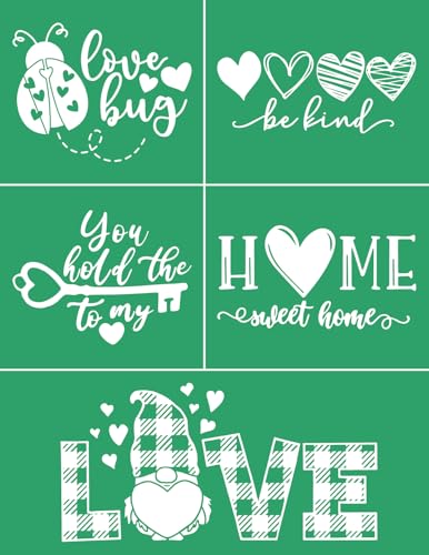 DGAGA Love Heart Silk Screen Stencils Self Adhesive Screen Printing Stencil Reusable Valentine Mesh Stencils Couple Transfers for Chalk Paste on Wood,Fabric,DIY Home Decor,Chalks Paste 50g/Jar - color: be kind