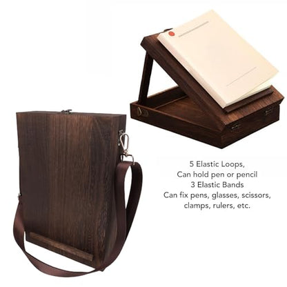 Portable Artists Tool Bag, Storage Easel Box and Wood Box for Writers, Designers, Artists with Desktop Easel, Messenger Box