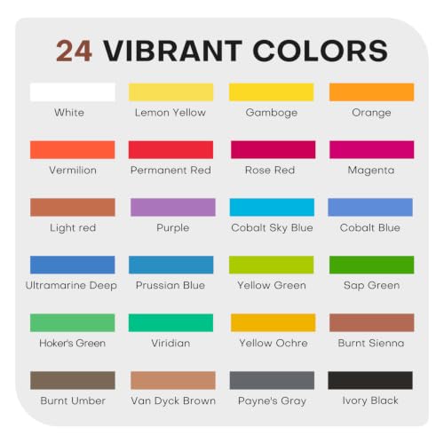 Fuumuui 24-Color Watercolor Paint Refill Set – Opaque Semi-Solid Pigments, Compatible with Travel Sketchbook, Ideal for Artists & Beginners Plein Air & Studio Sketching - style: Refill Paint-Medium