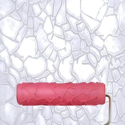 7"DIY Patterned Paint Roller | Decorative Art Texture Roller | Embossing Texture Rubber Roller Painting Supplies | Pattern Art Texture Tools for Household Wall Painting (BK046R) - style: BK046R