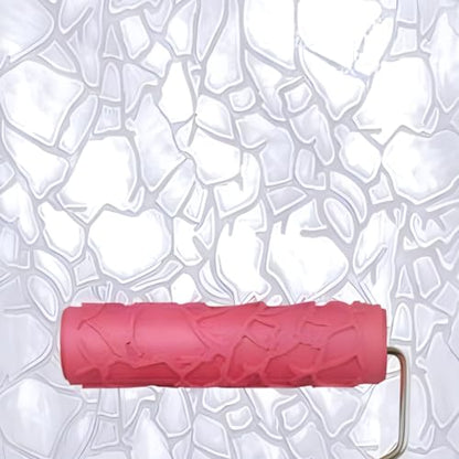 7"DIY Patterned Paint Roller | Decorative Art Texture Roller | Embossing Texture Rubber Roller Painting Supplies | Pattern Art Texture Tools for Household Wall Painting (BK046R) - style: BK046R