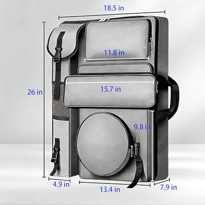 26x18.5 Inch,Artist Backpack for Sketching, Oil Painting - color: Grey