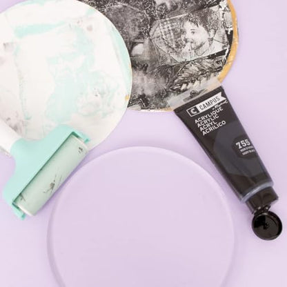 Craftelier - 7,90"x7,90" Round Gel Printing Plate – Reusable Gel Plate Printing for Artists | Gel Press Placa for Monoprinting and Crafts | Suitable for Water-Based Paints, Acrylics, Inks... - size: Round 7,90"x7,90"