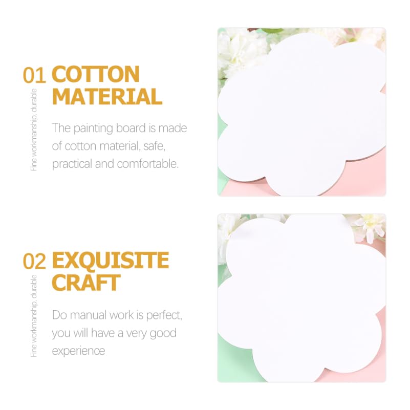 10 pcs 15x15cm Flower Shaped Cotton Canvas, Oil Painting Panel Blank, Flower Shape Canvas for Acrylic, Great for Beginners, Students, or Hobby Painters