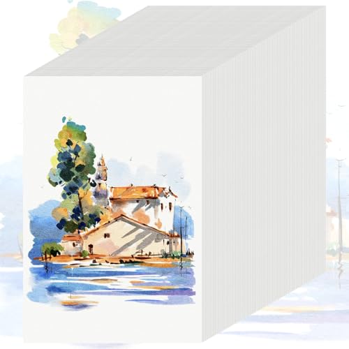 105 Sheets Watercolor Paper 9x12, Cold Press Watercolor Paper Bulk, 140 LB/300 GSM Water Color Paper 9x12, Art Supplies for Kids Adults, Watercolor Paper Pad for Painting, Sketching, Acrylic, Gouache - color: 105 Sheets, size: 9 x 12 IN