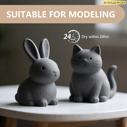 VIBRATITE Natural Air Dry Clay Bulk, 10LBs All-Purpose Modeling Sculpting Pottery Clay for Beginners and Professional (Dark Gray) - color: Dark Gray