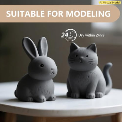 VIBRATITE Natural Air Dry Clay Bulk, 10LBs All-Purpose Modeling Sculpting Pottery Clay for Beginners and Professional (Dark Gray) - color: Dark Gray