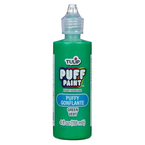 Tulip Puff Fabric Paint , Permanent Craft Paint for Clothes, DIY Projects, Notoxic, 4 fl oz, Puffy Green - color: PUFFY GREEN, size: 4 Fl Oz (Pack of 1)
