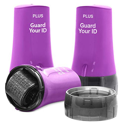 Identity Theft Protection Roller 3-Pack Advanced 2.0 Security Stamp by Guard Your ID (Regular 3-Piece, Purple) - color: Purple, size: Regular 3-Pack