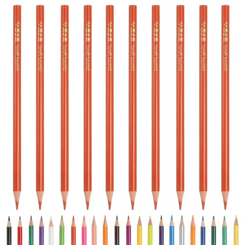 PATIKIL Colored Pencils, Orange Color Drawing Pencils with Oil-Based Cores Art Scrapbook Supplies for Adult Coloring Books Artists Beginners Drawing Sketching, 10 Pcs - color: Orange