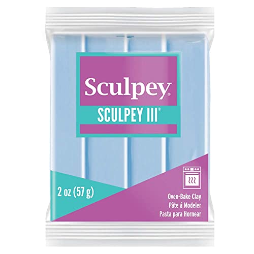 Sculpey III® Polymer Oven-Bake Clay, Sky Blue, Non Toxic, 2 oz. bar, Great for modeling, sculpting, holiday, DIY, mixed media and school projects.Perfect for kids & beginners! - size: 2 oz