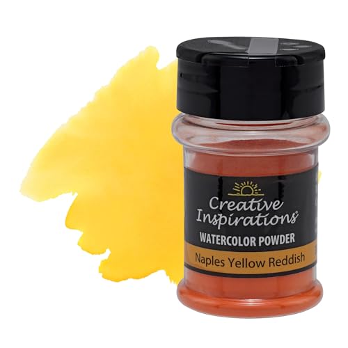 Creative Inspirations Powder Watercolor Paint - 38g Shaker Bottle, Naples Yellow Reddish - Dye-Based Water-Soluble Crystalline Pigments - Non-Toxic, Perfect for Abstract and Spontaneous Effects - color: Naples Yellow Reddish, style: Pack of 1