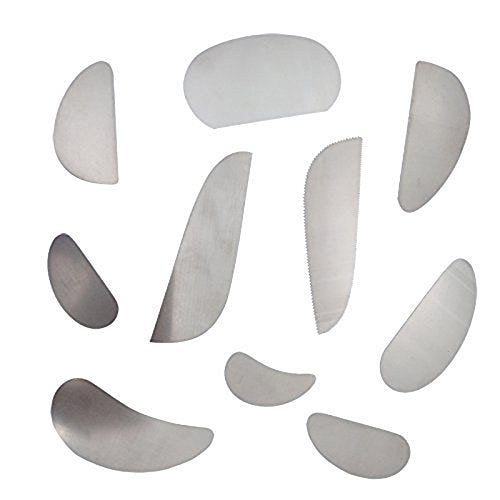 COMIART Clay Sculpture Pottery Molding Ceramics Sharp Steel Cutter Tools Scraper Crafts Pack of 10