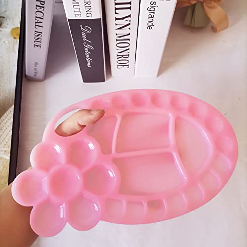 Painting Palette Silicone Resin Mold Oval Flower Shaped Epoxy Silicone Casting Molds Artist Paint Color Mixing Tray Palette for Art Kids Gift, 26 Wells 3D DIY Making Handmade Crafts