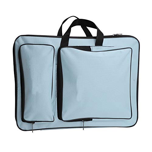 JIAHG Water-Resistant Art Portfolio Carry Bag A3 Art Work Portfolio Tote Drawing Board Bag Portable Painting Sketch Pad Storage Bag Professional Art Organizer for Palette Paints Brushes - color: blue