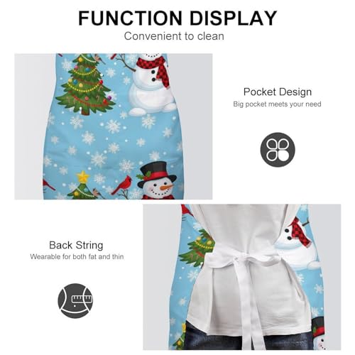 Cooking Apron for Adults with Pockets, Waterproof Oil Resistant Bib for Kitchen Restaurant BBQ Baking - color: Style (322)