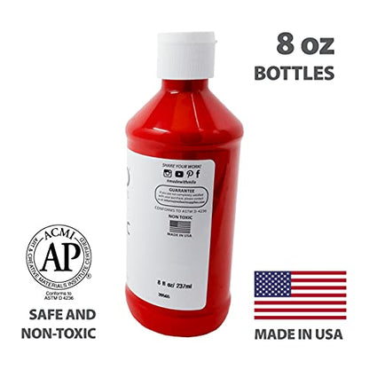milo Acrylic Paint Set of 12 Colors | 8 oz Bottles | Student Primary Colors Acrylics Painting Pack | Made in the USA | Non-Toxic Arts & Crafts Paints for Artists & Hobby Painters - style: Primary Set 12 x 8 oz