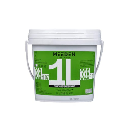 MEEDEN Chrome Green Acrylic Paint: 1 L /33.8 oz Heavy Body Gloss Non-Toxic - Thick Art Paints for Canvas Crafts Painting - color: Chrome Green Hue - 1L