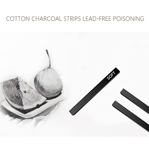 Artists Compressed Charcoal Sticks Square Black Coal Sticks Sketch Art Supplies for Drawing Sketching Shading Tool 6 PCS
