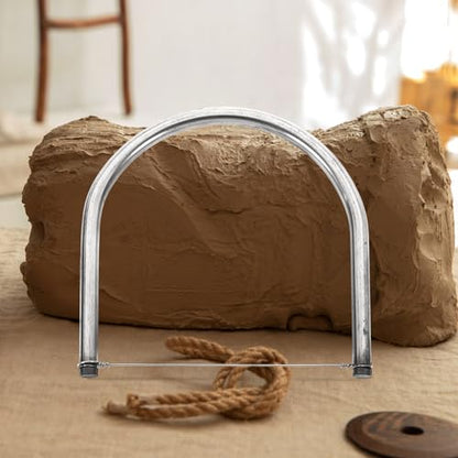 SEWACC Pottery Wire Tool Clay Wire Cutter Stainless Steel Clay Cutter Hand Pottery Cut Off Tool for Artists Cutting Mud Handcraft