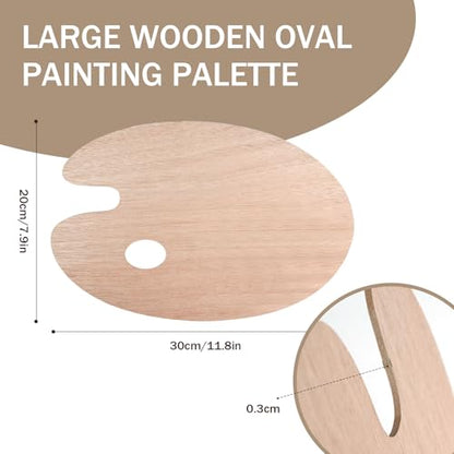 Wooden Painting Palette, Oval-Shaped Wood Paint Pallets with Thumb Hole,Premium Wooden Pallets Ideal for Oil, Acrylic & Watercolor Painting Creative Projects (30 Pcs) - style: 30 Pcs