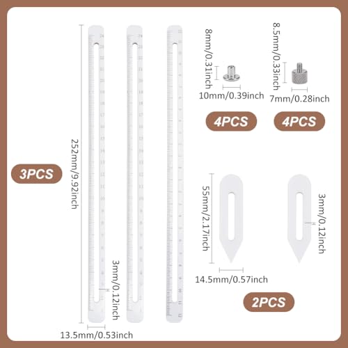 UNICRAFTALE Pottery Throwing Gauge Set White Pottery Height Measuring Ruler Acrylic Clay Craft Measuring Gauge Adjustable Pottery Ceramics Clay Tool for Pottery Making