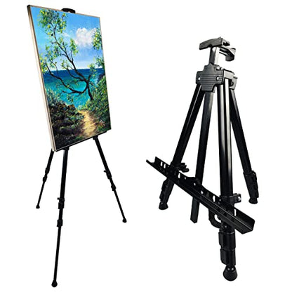 Art Painting Display Artist Easel Stand,Ns Jymb Portable Metal Adjustable Easels for Painting Canvases Height from 17 to 66 Inch - Carry Bag for Table-Top/Floor Displaying and Wedding Signs - Black - style: 66Black 1pack