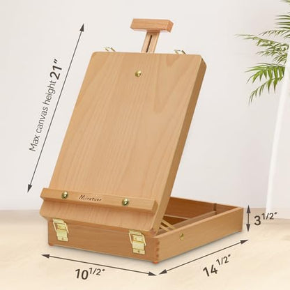 Tabletop Art Easel for Painting, Premium Wooden Sketchbox, Portable Desktop Painting Easel for Student Artist Beginner - style: Sketchbox