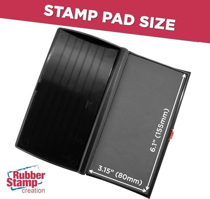Large Premium Gray Ink Stamp Pad - 3" by 6" - Quality Felt Pad - Case with Closing snap - color: Gray, size: 3" x 6"