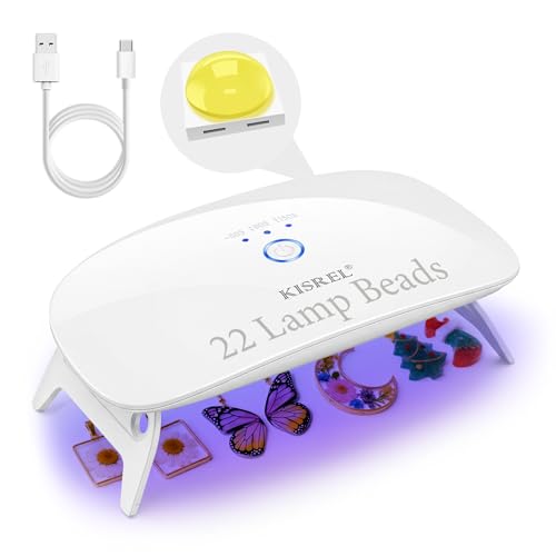 KISREL Upgraded UV Light for Resin, Large Size Portable Plug-in UV Resin Light with 22 LED Beads, Fast Curing & Portable UV Lamp, Jewelry Making Supplies for Resina Molds, DIY Craft, Decor - size: 22 beads