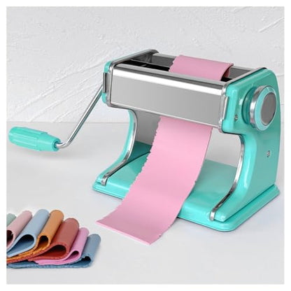 KEOKER Clay Press Machine, Polymer Clay Press Machine for Making Clay Earrings, Polymer Clay Roller Machine, 7 Thickness Stainless Steel Polymer Clay Pasta Machine, Polymer Clay Tools - color: Lake blue