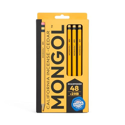 Mongol Classic Incense Cedar #2 Pencil - 48-Pack - Pre-sharpened, European Graphite Core, US Grown Cedar, Smudge Free Eraser – Nontoxic PMA Certified - size: 1 Count (Pack of 48)