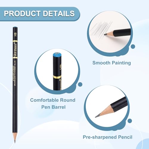 PATIKIL 24Pcs Drawing Pencils for Sketching, HB Refill Sketch Pencils for Drawing, Graphite Art Pencil Set Professional Resistant Lead for Painting Shading Artist Office Supplies - size: HB