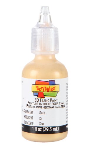 Scribbles 54224 Fabric Paint, Gold Iridescent, 1 Oz - color: Gold Iridescent, size: 1 Fl Oz (Pack of 1)