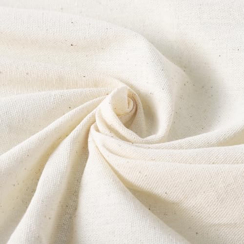 Canvas Fabric, 1.75Yd (63 x 20 inch) Cotton White Canva Fabric Natural Cotton Duck Canvas Fabrics for Sewing Arts Crafts, Backings, Covers, Placemats