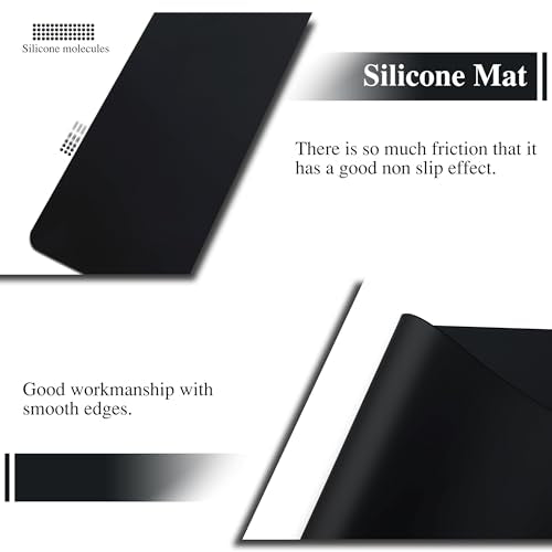 2Pcs Black Silicone Placemats, 15.7"x 11.8" - Kitchen Counter & Baking Silicone Mats - color: Black, size: 15.7"x 11.8"