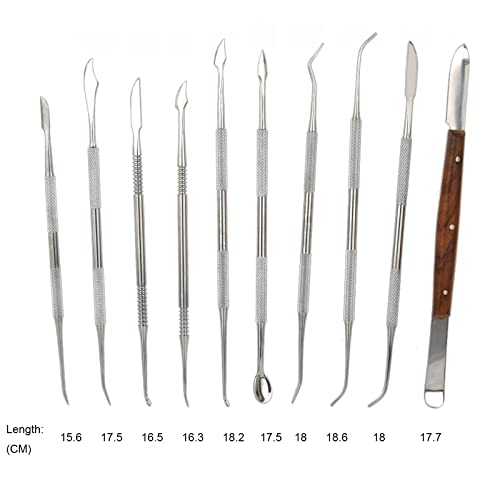 Angzhili Stainless Steel Dental Wax Carver Tools,10 Pcs Plaster Carving Knife,Wax Carving Kit for Wax Shaping,Dental Lab Tool,Dentist Sculpture Instruments Kit with Case