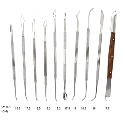 Angzhili Stainless Steel Dental Wax Carver Tools,10 Pcs Plaster Carving Knife,Wax Carving Kit for Wax Shaping,Dental Lab Tool,Dentist Sculpture Instruments Kit with Case