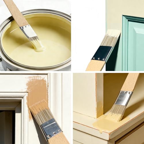 Trim Paint Brushes Set of 4, 0.25" 0.5" 0.7" 1" Slanted Edge Paint Brushes for Detail, Small Cutting in Brushes for Trim, Edges, Corners, Crafts and Home Decor