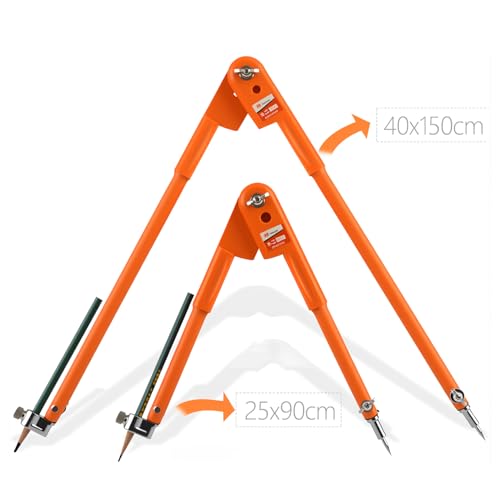 Professional Woodworking Compass Pencil Marking Compass Circle Maker Scriber Compass for Geometry (Large) - style: Large