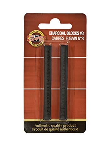 KOH-I-NOOR FA8683.2BC3 Gioconda Artist Charcoal Blocks, Degree 3, 2-Pack - size: 2 Pack, style: Degree 3