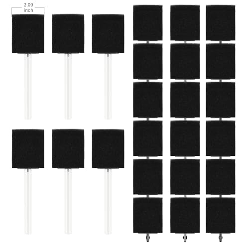 XDT Sponge Paint Brushes 24Pcs 2Inch, Disassemblable Foam Brushes for Painting, Staining & Crafting Art Paint Sponges Set - size: 2Inch 24Pc