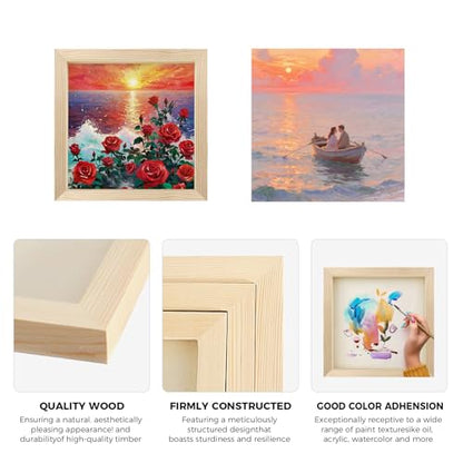 8 Pack 8x8 Inch Unfinished Square Wood Panels for DIY Painting Crafts | Blank Wood Canvas Frames for Oil Paint Pouring & Valentine Halloween Xmas Decor - size: 8"×8" 8 Pack