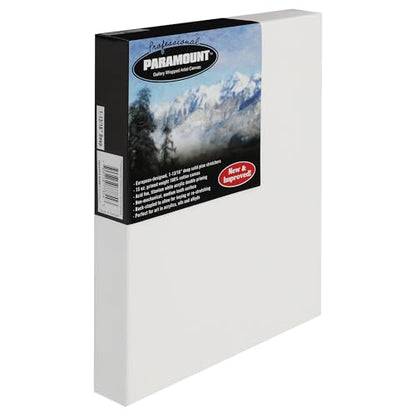 Paramount Professional Gallery Wrapped Canvases for Painting, 10x10 in Heavy-Duty Stretched Canvas, Unbleached 100% Cotton, 1-13/16 Deep, Acid-Free, Triple-Primed, Medium-Tooth Surface - size: 10x10 in
