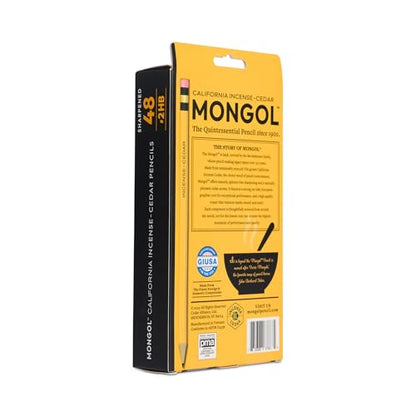 Mongol Classic Incense Cedar #2 Pencil - 48-Pack - Pre-sharpened, European Graphite Core, US Grown Cedar, Smudge Free Eraser – Nontoxic PMA Certified - size: 1 Count (Pack of 48)